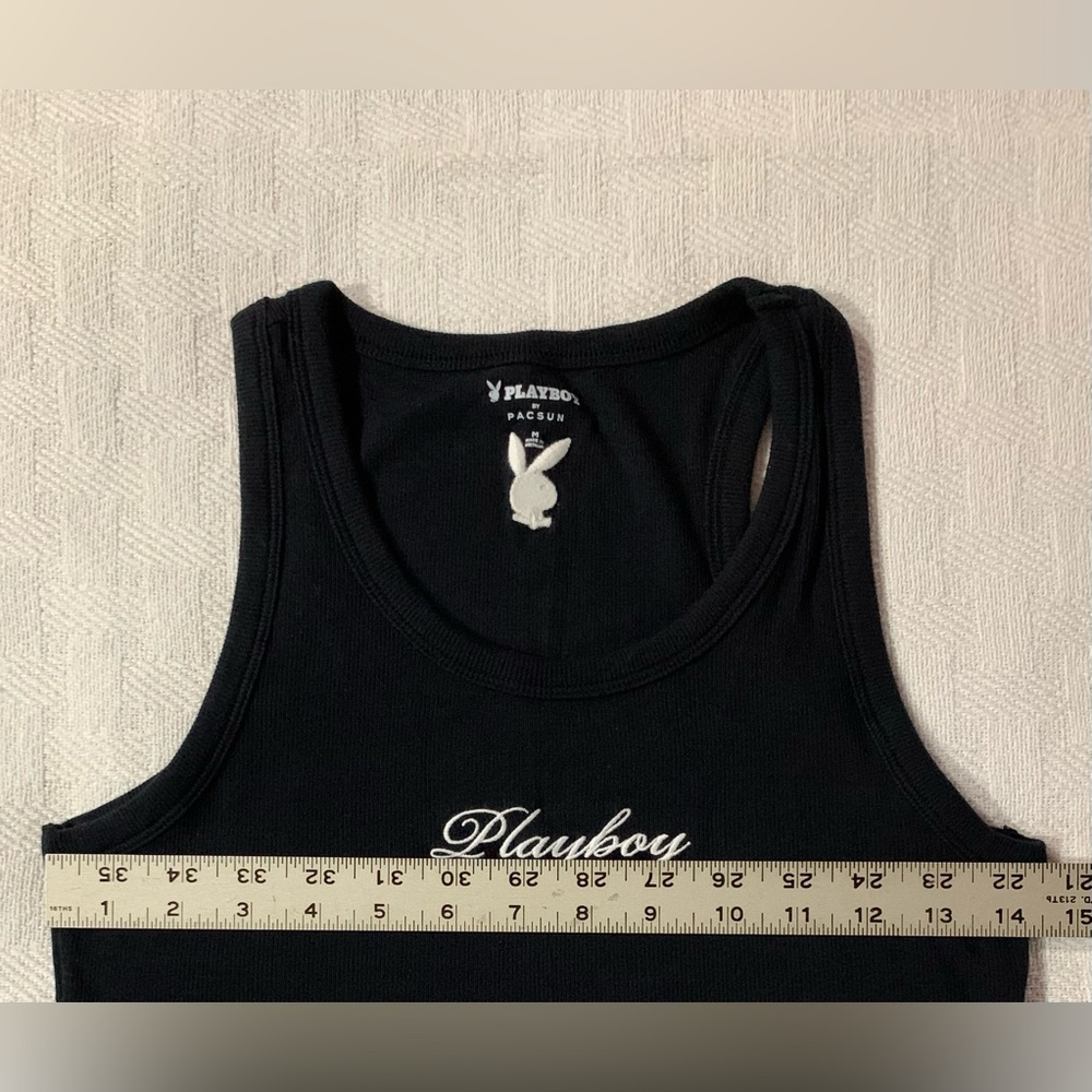 Playboy by PACSUN black ribbed tank - Picture 6 of 7